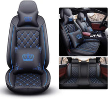 Load image into Gallery viewer, Full set car seat covers, Crown PU leather full surround, comfortable cushion cover fit for most 5 seats cars/SUV/truck/vans
