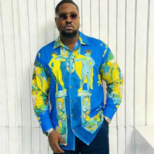 Load image into Gallery viewer, Men's French Long Sleeve Shirt Baroque Pattern High Definition Printed Shirt
