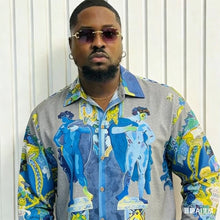 Load image into Gallery viewer, Men's French Long Sleeve Shirt Baroque Pattern High Definition Printed Shirt

