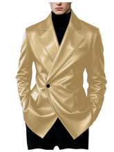 Load image into Gallery viewer, Men's Blazer Slim Fit Faux Leather Suit Jacket
