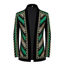 Load image into Gallery viewer, Men's Vintage Green Gold Embroidered Blazer Luxury Suit Jacket
