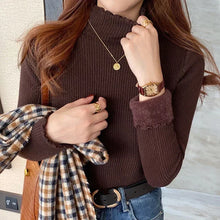Load image into Gallery viewer, Winter Women Ruffles Mock Neck Sweater Thicken Warm
