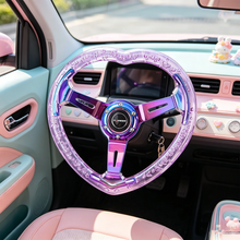 Load image into Gallery viewer, High Quality Universal 350MM Multi-color Option  Heart-shaped Transparent Modification Sport14 Inch Acrylic Car Steering Wheel
