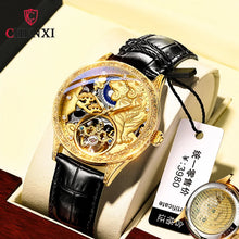 Load image into Gallery viewer, Mechanical Fashion Men&#39;s Watches Top Brand Luxury  Golden Tiger Clock Automatic Skeleton Watch
