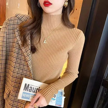 Load image into Gallery viewer, Winter Women Ruffles Mock Neck Sweater Thicken Warm
