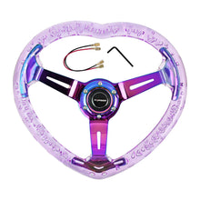 Load image into Gallery viewer, High Quality Universal 350MM Multi-color Option  Heart-shaped Transparent Modification Sport14 Inch Acrylic Car Steering Wheel
