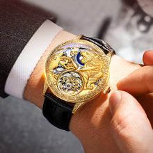 Load image into Gallery viewer, Mechanical Fashion Men&#39;s Watches Top Brand Luxury  Golden Tiger Clock Automatic Skeleton Watch
