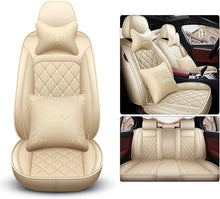 Load image into Gallery viewer, Full set car seat covers, Crown PU leather full surround, comfortable cushion cover fit for most 5 seats cars/SUV/truck/vans
