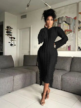 Load image into Gallery viewer, Knitting Tassel Dress  In Multiple Colors
