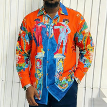 Load image into Gallery viewer, Men's French Long Sleeve Shirt Baroque Pattern High Definition Printed Shirt
