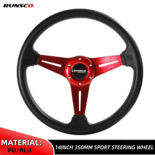 Load image into Gallery viewer, 350mm/14Inch Sport Steering Wheel Aluminium+PU Drift Simulation Racing Game Steering Wheel Universal
