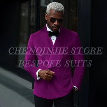 Load image into Gallery viewer, Luxury Men's Suits Velvet Double Breasted Shawl Lapel Slim Fit 2 Piece
