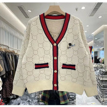 Load image into Gallery viewer, Women's V-neck Embroidered Knitting Cardigan Coat
