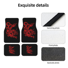 Load image into Gallery viewer, Chinese Dragon Red Print Car Floor Mats Non-Slip Carpets Rugs Front &amp; Rear Car Foot Mats Set of 4 Pieces Auto Accessories Decor
