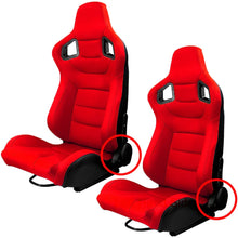 Load image into Gallery viewer, Adjustable Racing Seats 3D PVC Full WRAP Leather Universal Left Right Reclinable Sports Bucket Racing Car Seats Black Yellow Red
