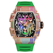 Load image into Gallery viewer, Men&#39;s Automatic Watch Tonneau Luxury Mechanical Wristwatch 5Bar Waterproof Skeleton Crystal Spider Dial &amp; Bezel
