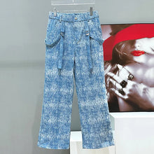Load image into Gallery viewer, 2 Piece Men's Trend Fashion Denim Short Men's Jacket Set Straight Leg Jeans
