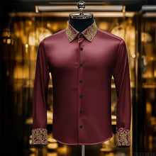 Load image into Gallery viewer, Luxury 3D Printed Long-Sleeve Men's Shirt, Baroque Gold Pattern Slim Fit Dress Shirt
