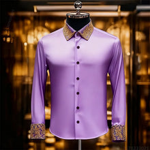 Load image into Gallery viewer, Luxury 3D Printed Long-Sleeve Men's Shirt, Baroque Gold Pattern Slim Fit Dress Shirt
