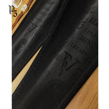 Load image into Gallery viewer, Slim Jeans for Men High-end Luxury Clothing Black Printing Mid-waist Stretch Casual Pencil Pants
