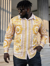 Load image into Gallery viewer, Men's French Long Sleeve Shirt Baroque Pattern High Definition Printed Shirt
