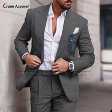 Load image into Gallery viewer, Men's Suit Set For Male Casual Party Fashion Blazer Pants 2Pieces Wedding Groomsman Formal Peaked Lapel Outfits
