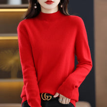 Load image into Gallery viewer, 100% Pure Wool Half-neck Pullover Cashmere Sweater
