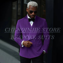Load image into Gallery viewer, Luxury Men's Suits Velvet Double Breasted Shawl Lapel Slim Fit 2 Piece
