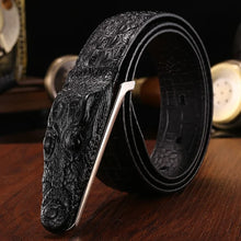Load image into Gallery viewer, Alligator Crocodile Shape Cow Leather Belt For Men
