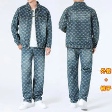 Load image into Gallery viewer, Men's Denim Sets Jacquard Ragged Design

