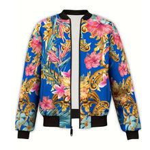 Load image into Gallery viewer, Men's Luxury Baroque Bomber Jacket 3D Printed Gold Graphic
