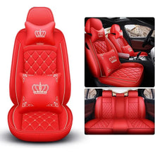 Load image into Gallery viewer, Full set car seat covers, Crown PU leather full surround, comfortable cushion cover fit for most 5 seats cars/SUV/truck/vans
