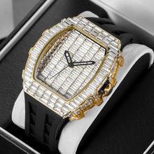 Load image into Gallery viewer, Luxury Men&#39;s Wristwatch New Creative Full Square Watch Rubber Band Big Face Quartz Watch
