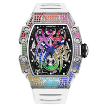 Load image into Gallery viewer, Men&#39;s Automatic Watch Tonneau Luxury Mechanical Wristwatch 5Bar Waterproof Skeleton Crystal Spider Dial &amp; Bezel
