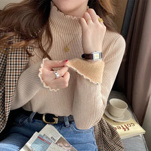 Load image into Gallery viewer, Winter Women Ruffles Mock Neck Sweater Thicken Warm
