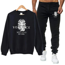 Load image into Gallery viewer, Men's Round Neck Sweatshirt + Sweatpants Luxury Print
