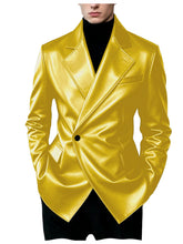 Load image into Gallery viewer, Men's Blazer Slim Fit Faux Leather Suit Jacket
