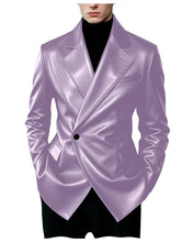 Load image into Gallery viewer, Men's Blazer Slim Fit Faux Leather Suit Jacket

