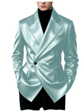 Load image into Gallery viewer, Men's Blazer Slim Fit Faux Leather Suit Jacket
