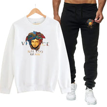 Load image into Gallery viewer, Men's Round Neck Sweatshirt + Sweatpants Luxury Print
