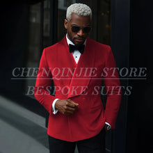 Load image into Gallery viewer, Luxury Men's Suits Velvet Double Breasted Shawl Lapel Slim Fit 2 Piece
