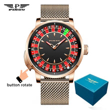 Load image into Gallery viewer, J CO Style Mechanical Watches Men Push Button Turn Russian Roulette Game Sapphire Mirror Diamond Dial Men&#39;s Watch
