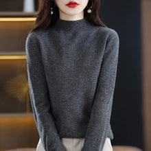 Load image into Gallery viewer, 100% Pure Wool Half-neck Pullover Cashmere Sweater
