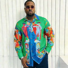 Load image into Gallery viewer, Men's French Long Sleeve Shirt Baroque Pattern High Definition Printed Shirt
