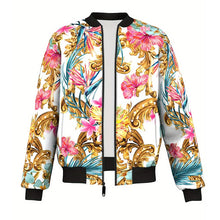Load image into Gallery viewer, Men's Luxury Baroque Bomber Jacket 3D Printed Gold Graphic
