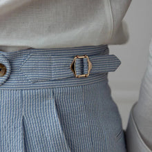 Load image into Gallery viewer, Men's Luxury Naples Slim-fit Thin Blue Striped Dress Pants Solid Color British Retro Premium Elegant Leisure High Waist Trousers
