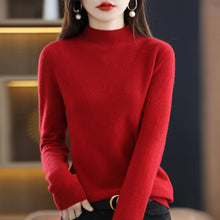 Load image into Gallery viewer, 100% Pure Wool Half-neck Pullover Cashmere Sweater
