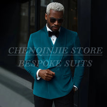 Load image into Gallery viewer, Luxury Men's Suits Velvet Double Breasted Shawl Lapel Slim Fit 2 Piece
