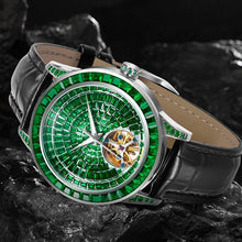 Load image into Gallery viewer, Diamond Face Tourbillon Mechanical Men's Watch Men's Leather Luminous Waterproof Mechanical Watch
