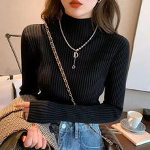 Load image into Gallery viewer, Winter Women Ruffles Mock Neck Sweater Thicken Warm
